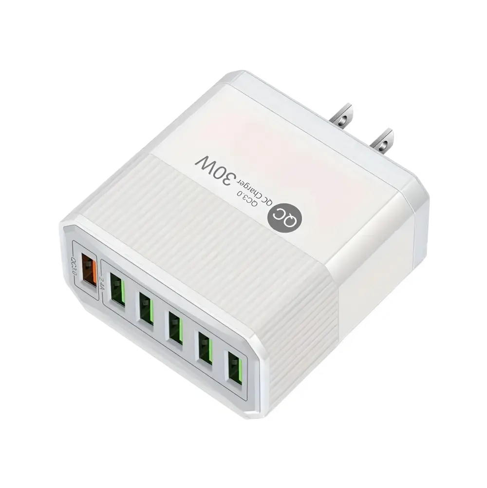 Cargador 30w - 6 entradas - Blanco